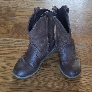 Girls faux leather cowgirl boots